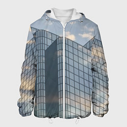 Мужская куртка Городское небо и зеркальная многоэтажка