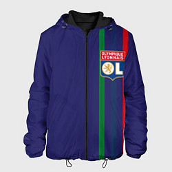 Куртка с капюшоном мужская Olympique lyonnais, цвет: 3D-черный