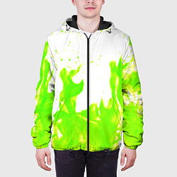Куртка с капюшоном мужская Кислотный огонь, цвет: 3D-черный — фото 2