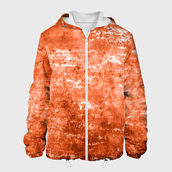 Куртка с капюшоном мужская Абстракция - красный шум, цвет: 3D-белый