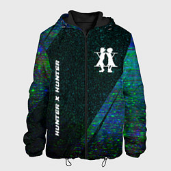 Куртка с капюшоном мужская Hunter x Hunter glitch blue, цвет: 3D-черный
