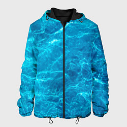 Куртка с капюшоном мужская Водная текстура, цвет: 3D-черный