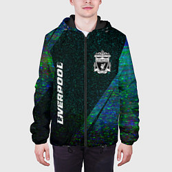 Куртка с капюшоном мужская Liverpool glitch blue, цвет: 3D-черный — фото 2