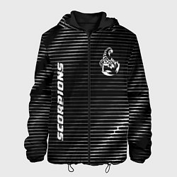 Куртка с капюшоном мужская Scorpions metal rock lines, цвет: 3D-черный