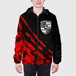 Куртка с капюшоном мужская Porsche sport grunge, цвет: 3D-черный — фото 2