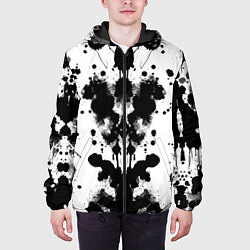 Куртка с капюшоном мужская The psychedelic Rorschach test - ai art, цвет: 3D-черный — фото 2
