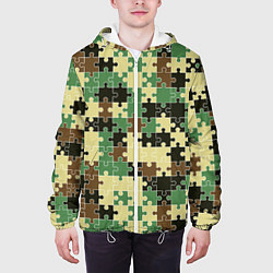 Куртка с капюшоном мужская Красочный камуфляжный пазл, цвет: 3D-белый — фото 2