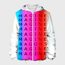 Куртка с капюшоном мужская Imagine Dragons neon rock, цвет: 3D-белый