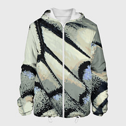 Куртка с капюшоном мужская Абстракция - крыло бабочки, цвет: 3D-белый