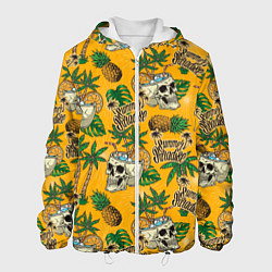 Куртка с капюшоном мужская Летний рай цветной, цвет: 3D-белый