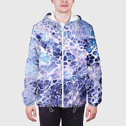 Куртка с капюшоном мужская Абстракция текстура воды и мрамора, цвет: 3D-белый — фото 2