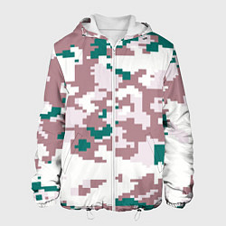 Куртка с капюшоном мужская Пиксельный камуфляж европа, цвет: 3D-белый