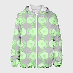 Мужская куртка Абстрактные зеленые фигуры на сером
