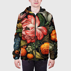 Куртка с капюшоном мужская Набивной рисунок, цвет: 3D-черный — фото 2