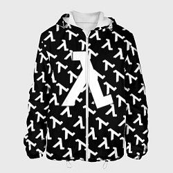 Куртка с капюшоном мужская Half liife logo pattern, цвет: 3D-белый