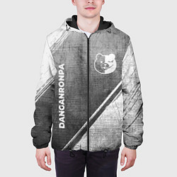 Куртка с капюшоном мужская Danganronpa - grey gradient вертикально, цвет: 3D-черный — фото 2