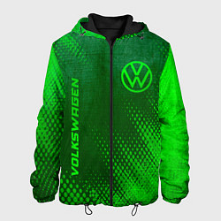 Куртка с капюшоном мужская Volkswagen - green gradient вертикально, цвет: 3D-черный