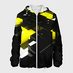 Куртка с капюшоном мужская Абстракция обман зрения, цвет: 3D-белый