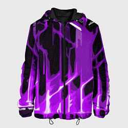 Мужская куртка Abstract purple stripes on a black background