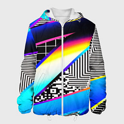 Мужская куртка Neon stripes geometry