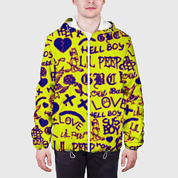 Куртка с капюшоном мужская Lil peep rap pattern, цвет: 3D-белый — фото 2