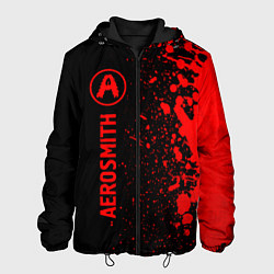Куртка с капюшоном мужская Aerosmith - red gradient по-вертикали, цвет: 3D-черный