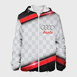 Куртка с капюшоном мужская AUDI auto texture, цвет: 3D-белый