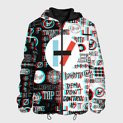 Куртка с капюшоном мужская Twenty one pilots glitch pattern, цвет: 3D-черный