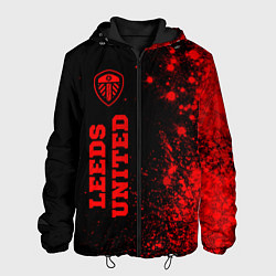 Куртка с капюшоном мужская Leeds United - red gradient по-вертикали, цвет: 3D-черный