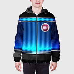 Куртка с капюшоном мужская FIAT текстура авто, цвет: 3D-черный — фото 2