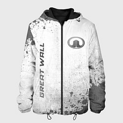 Куртка с капюшоном мужская Great Wall - white gradient вертикально, цвет: 3D-черный
