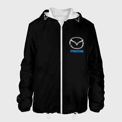 Куртка с капюшоном мужская Mazda logo auto, цвет: 3D-белый