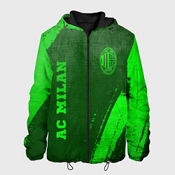 Куртка с капюшоном мужская AC Milan - green gradient вертикально, цвет: 3D-черный