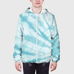 Куртка с капюшоном мужская Голубой тай дай, цвет: 3D-белый — фото 2
