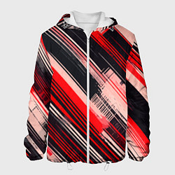 Мужская куртка Красные диагональные полосы на чёрном фоне