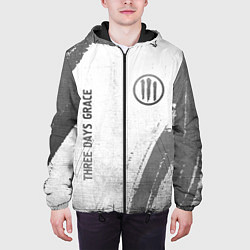 Куртка с капюшоном мужская Three Days Grace - white gradient вертикально, цвет: 3D-черный — фото 2