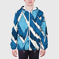 Куртка с капюшоном мужская Геометрический камуфляж, цвет: 3D-белый — фото 2