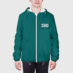 Куртка с капюшоном мужская Игрок 380 - Игра в кальмара, цвет: 3D-белый — фото 2