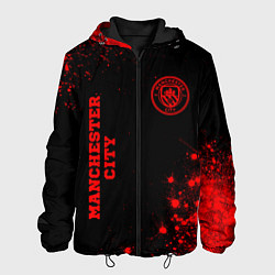 Куртка с капюшоном мужская Manchester City - red gradient вертикально, цвет: 3D-черный
