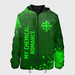 Куртка с капюшоном мужская My Chemical Romance - green gradient вертикально, цвет: 3D-черный