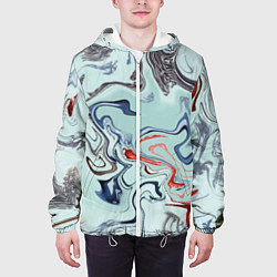 Куртка с капюшоном мужская Crazy waves, цвет: 3D-белый — фото 2