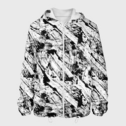 Куртка с капюшоном мужская Гранж текстура отпечатки краски, цвет: 3D-белый
