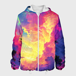 Мужская куртка Розовые облака на синем небе