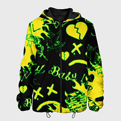Куртка с капюшоном мужская Lil Peep кислотные автографы, цвет: 3D-черный