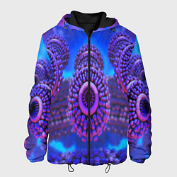 Куртка с капюшоном мужская Абстракция оптическая, цвет: 3D-черный
