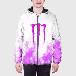 Куртка с капюшоном мужская Monster energy neon flame, цвет: 3D-черный — фото 2