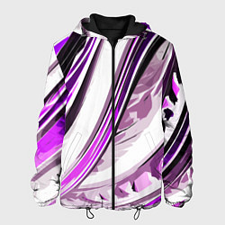 Мужская куртка Волнистая бело-фиолетовая абстракция