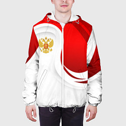 Куртка с капюшоном мужская Россия - красный и белый, цвет: 3D-белый — фото 2