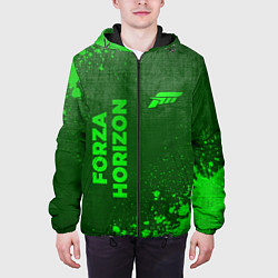 Куртка с капюшоном мужская Forza Horizon - green gradient вертикально, цвет: 3D-черный — фото 2