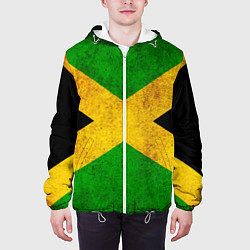 Куртка с капюшоном мужская Jamaica flag, цвет: 3D-белый — фото 2